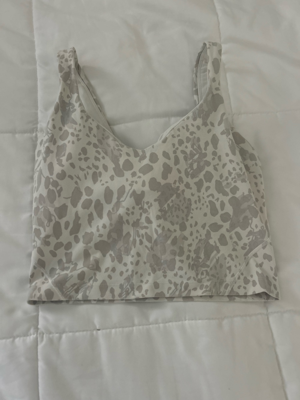 lululemon athletica Cream and Light Gray Animal Print Tank